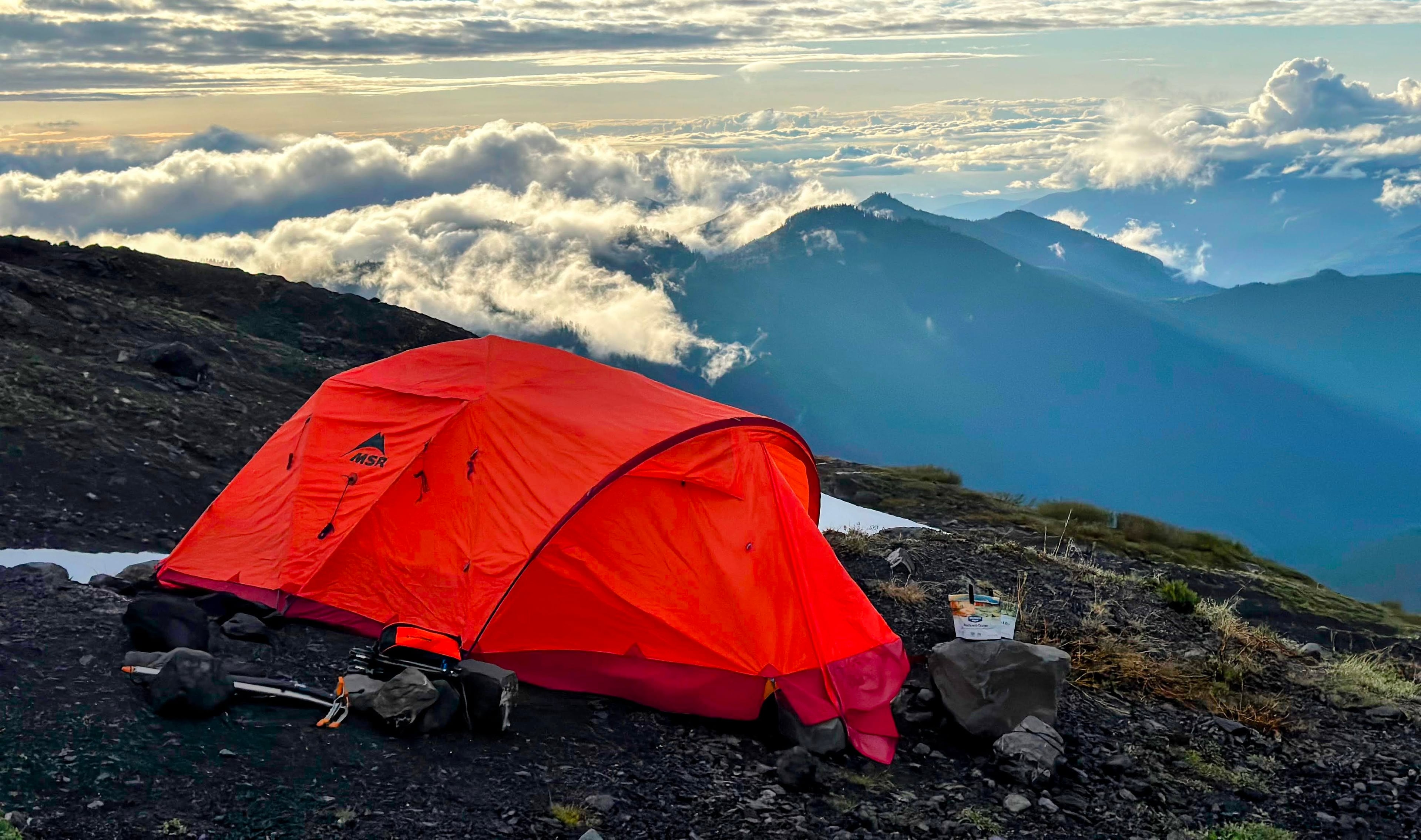 Mountain camping with gear - gear testing environment