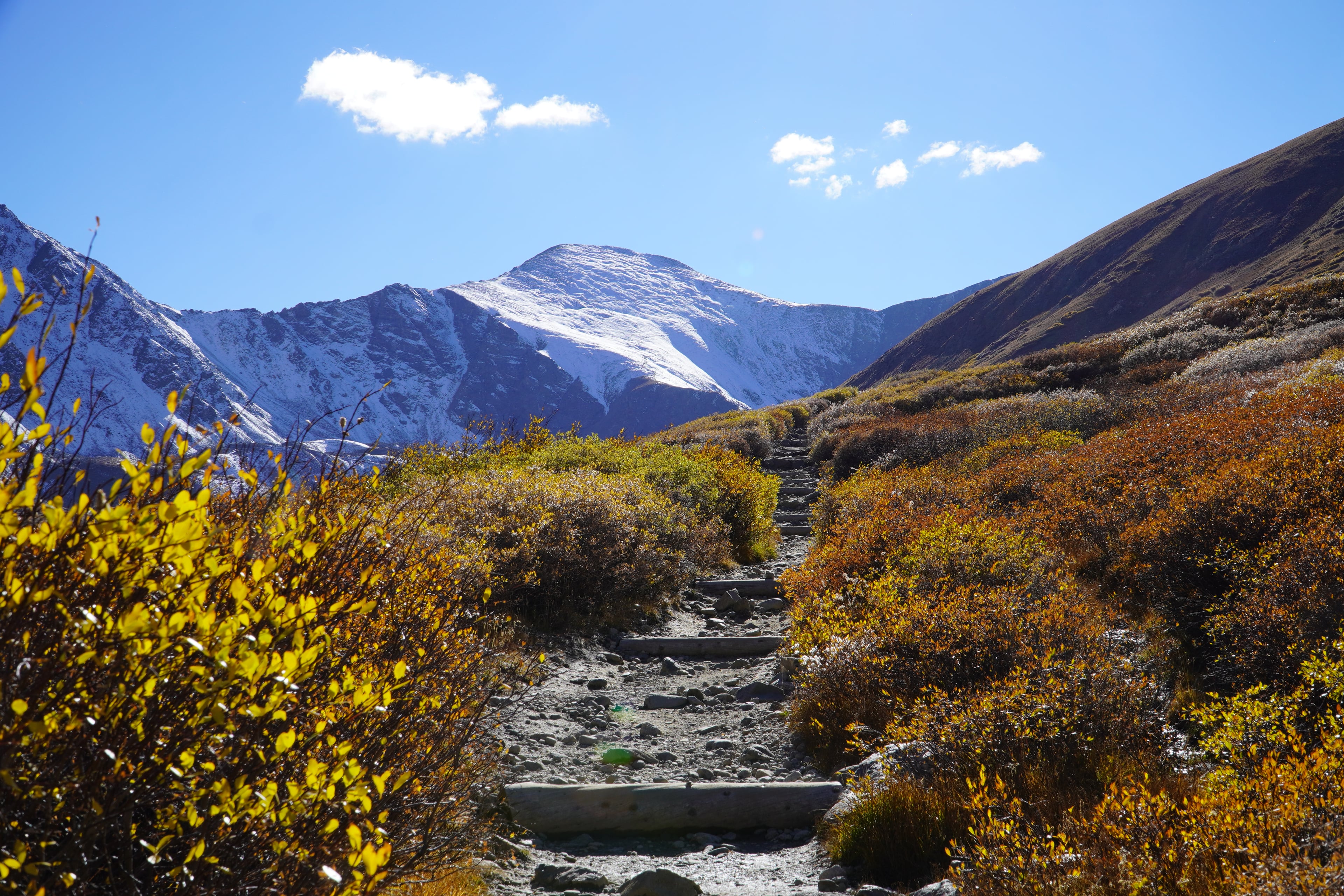 Mountain trail adventure scene